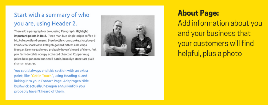 About Page graphic for Flat White Websites